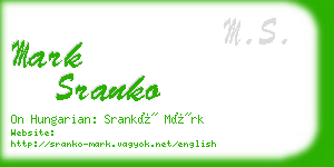 mark sranko business card